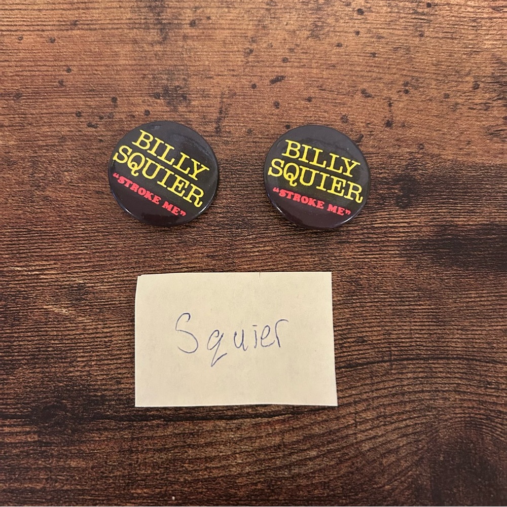 VTG 80’s Billy squier Pinback Concert buttons pins hard rock arena pop hair